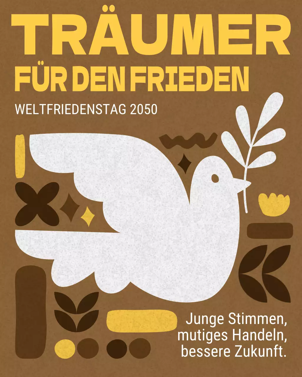 Brauner abstrakter Friedensereignis-Instagram-Beitrag