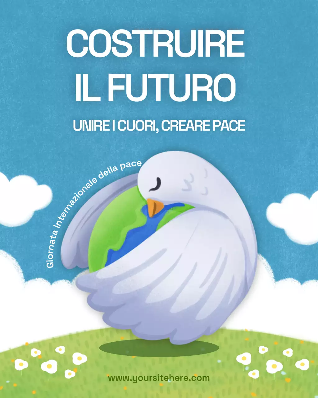 Annuncio di pace artistica blu su Instagram