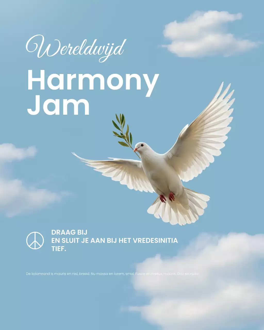 Blauwe Elegante Instagram-post voor Internationale Vredesdag