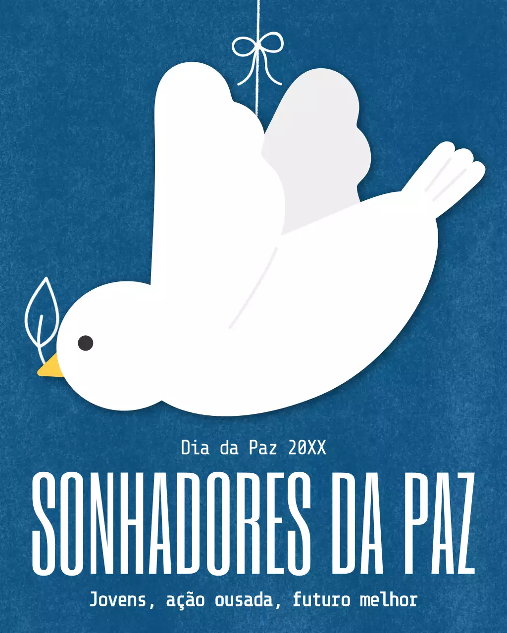 Publicação minimalista azul no Instagram sobre o anúncio da paz