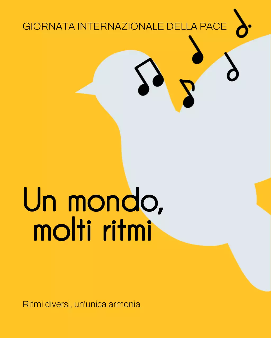 Post Instagram con annuncio di pace minima gialla