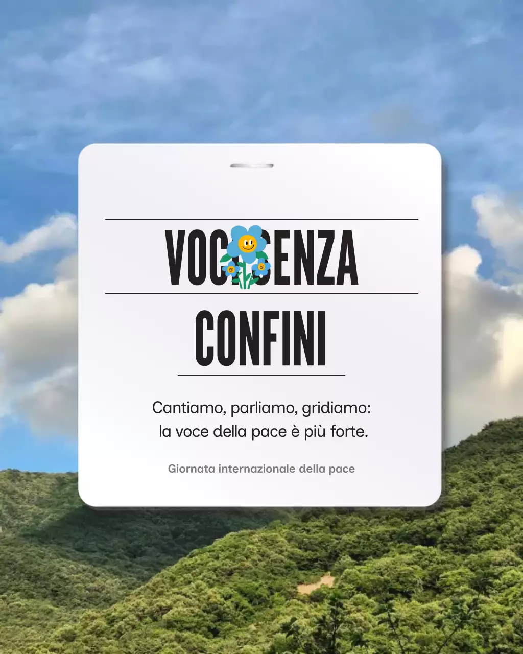 Post di Instagram con annuncio di pace minimalista rosa