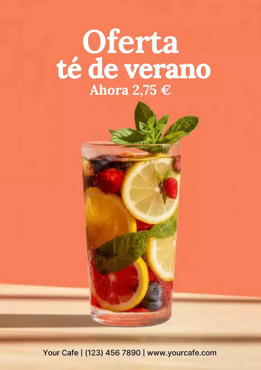 Promoción de té moderno de naranja