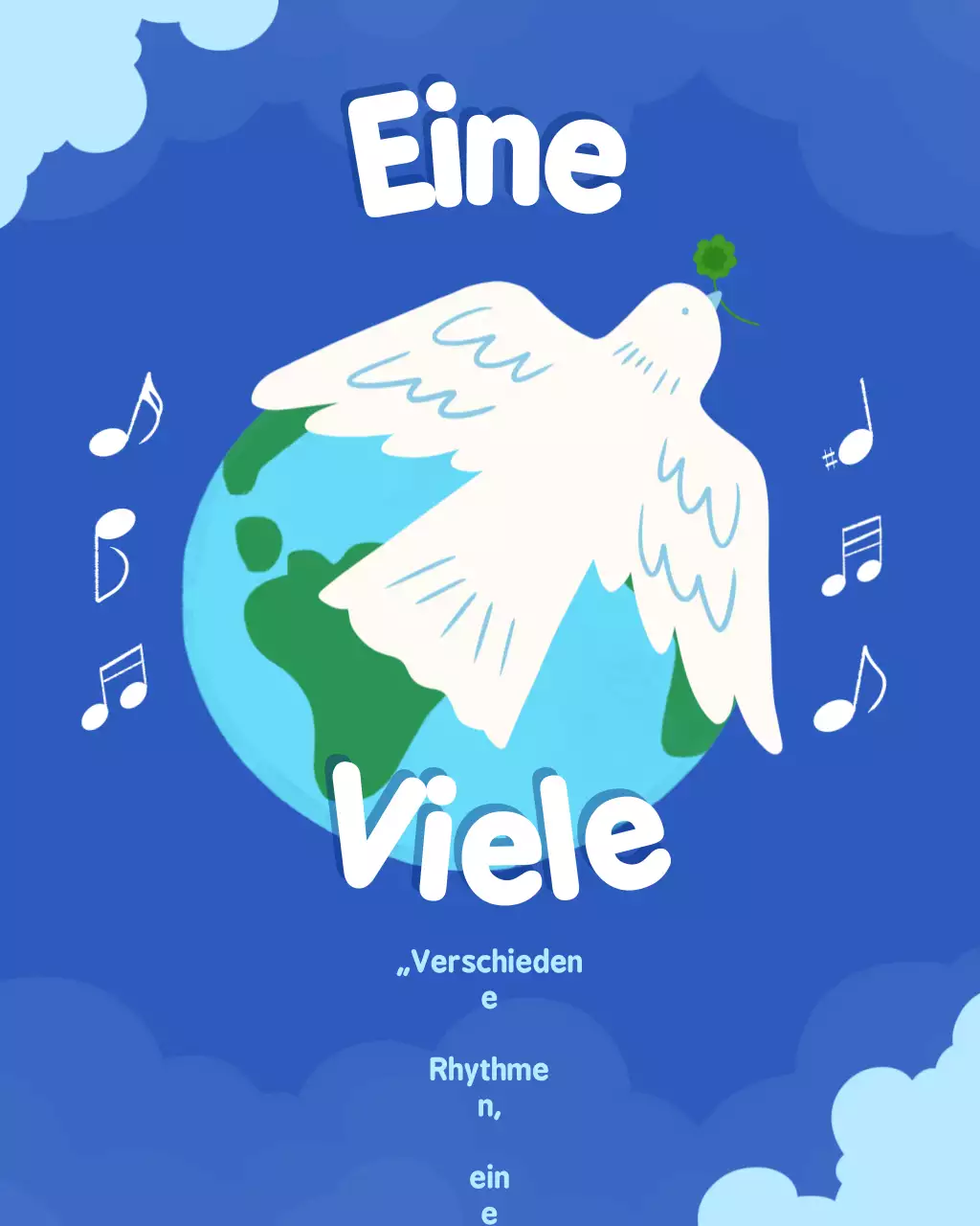 Blau-weißer Instagram-Beitrag zum Internationalen Friedenstag