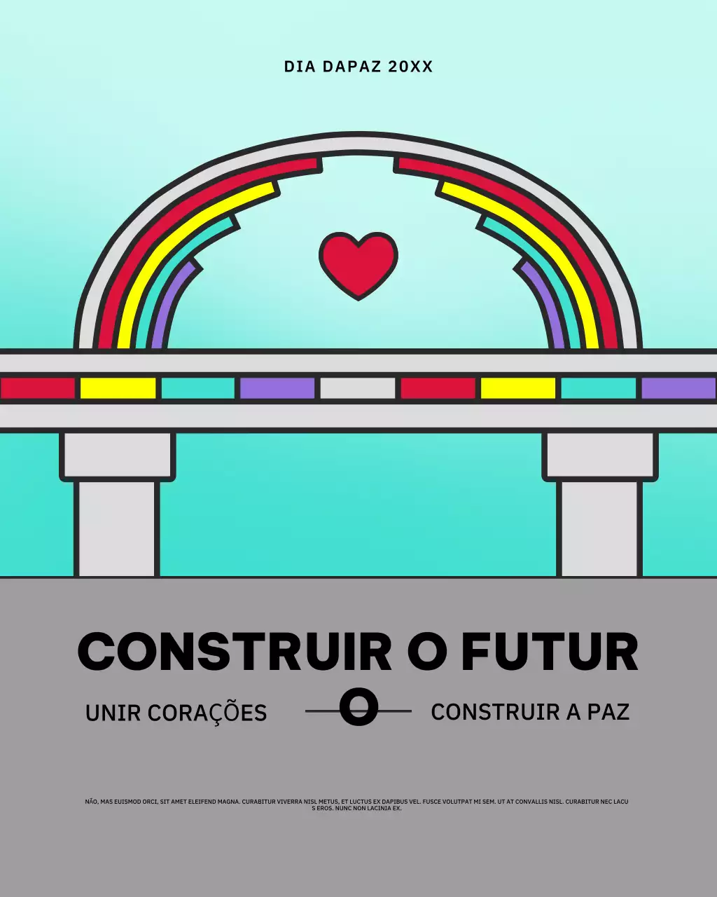 Postagem mínima do Dia Internacional da Paz no Instagram com arco-íris
