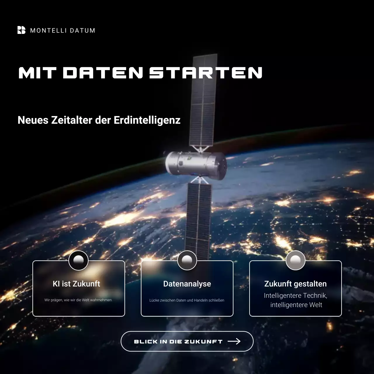 Instagram-Post zur schwarzen futuristischen Datenwerbung