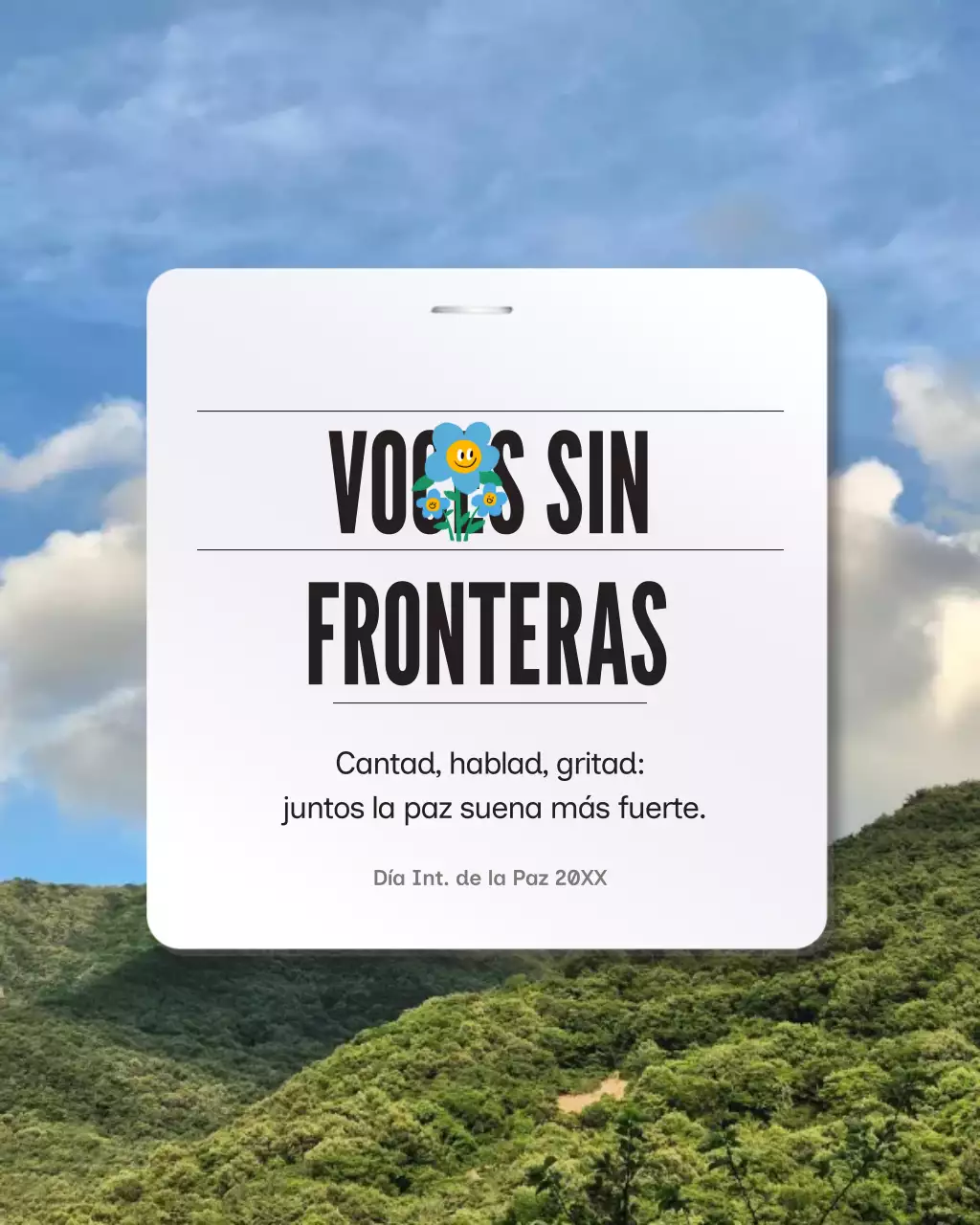 Publicación de Instagram con un anuncio de paz minimalista en rosa