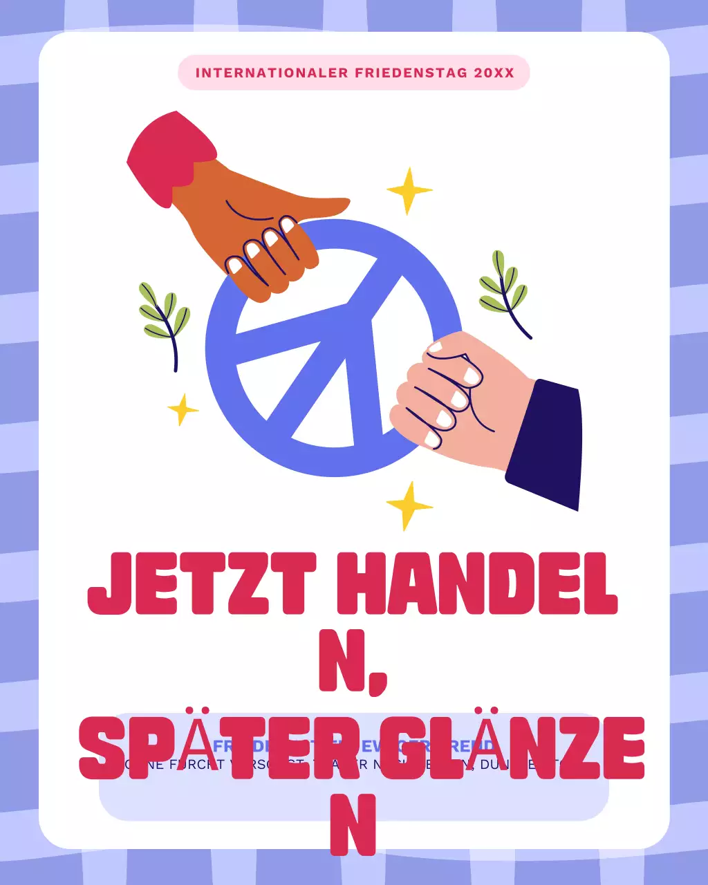 Blauer Instagram-Beitrag zum Internationalen Friedenstag