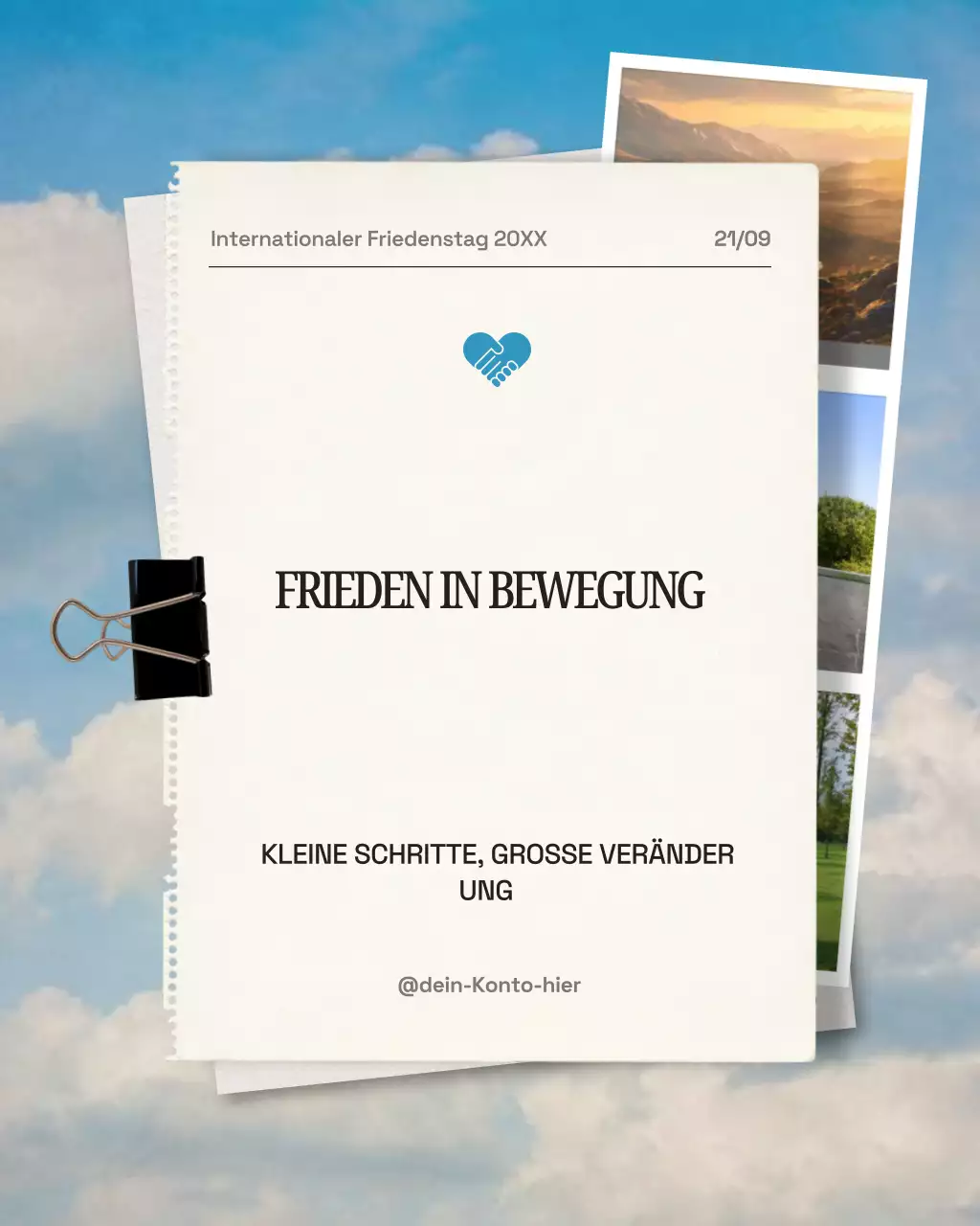 White Modern Peace Ankündigung Instagram-Post