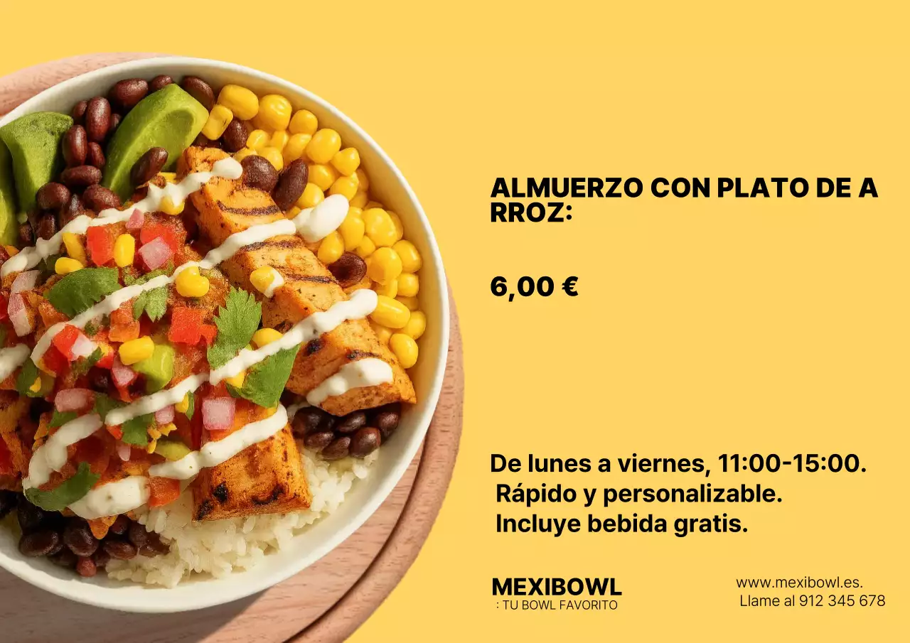 Anuncio de almuerzo moderno amarillo