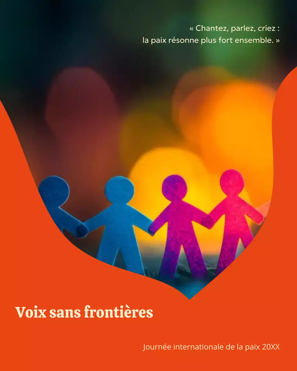 Publication Instagram illustrative orange pour la Journée internationale de la paix