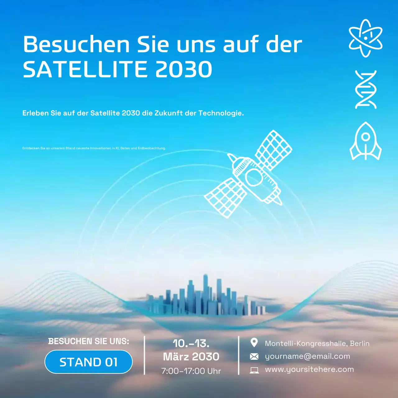 Instagram-Beitrag zur Ausstellung „Blaue futuristische Technologie“