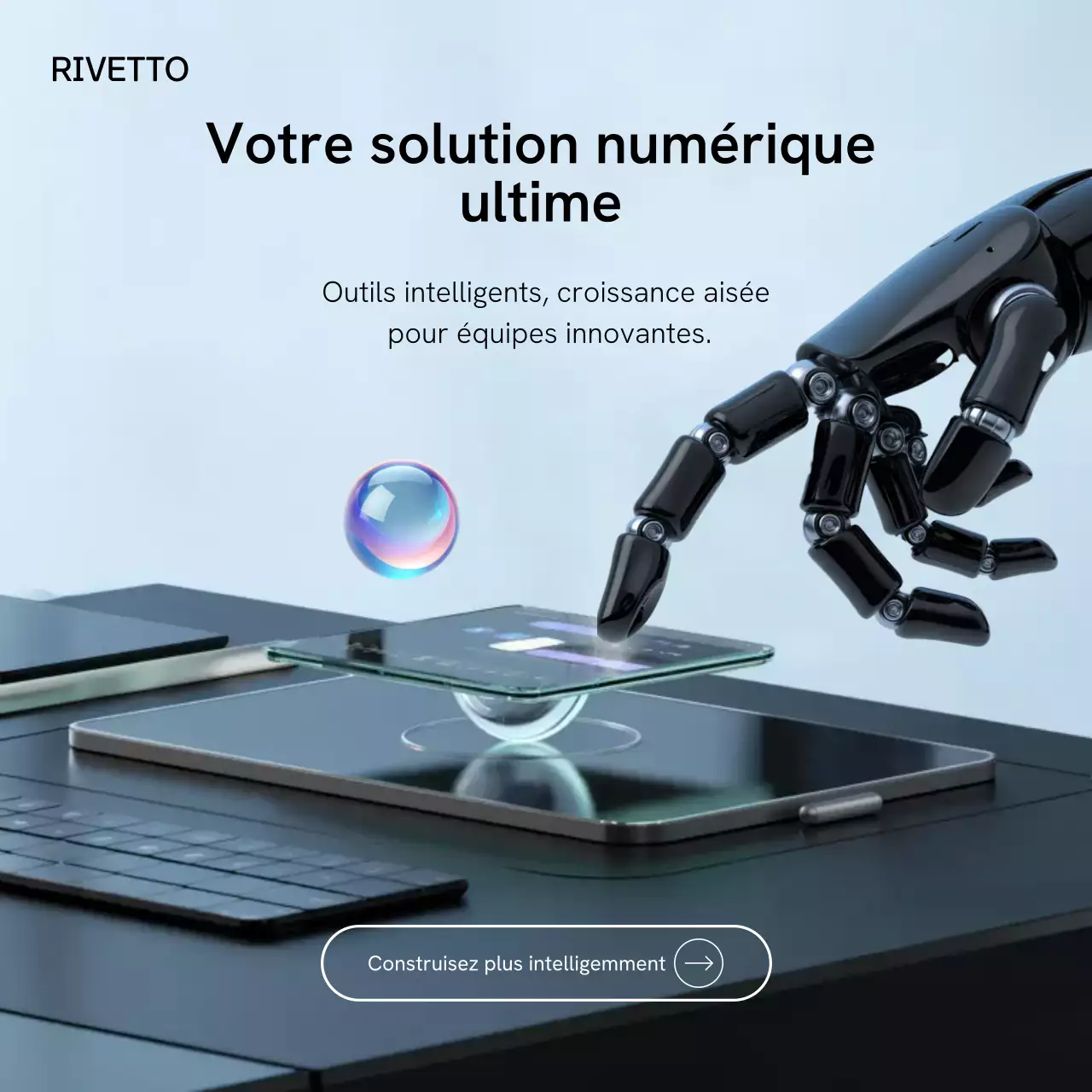 Publication Instagram de publicité numérique moderne bleue