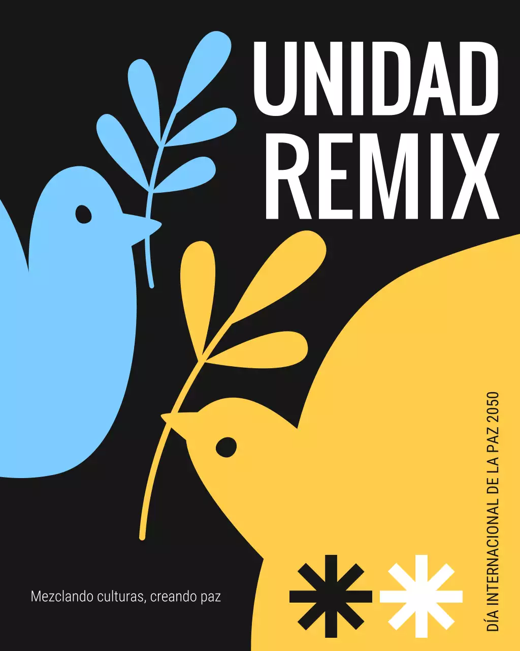 Publicación de Instagram sobre un evento de paz minimalista moderno