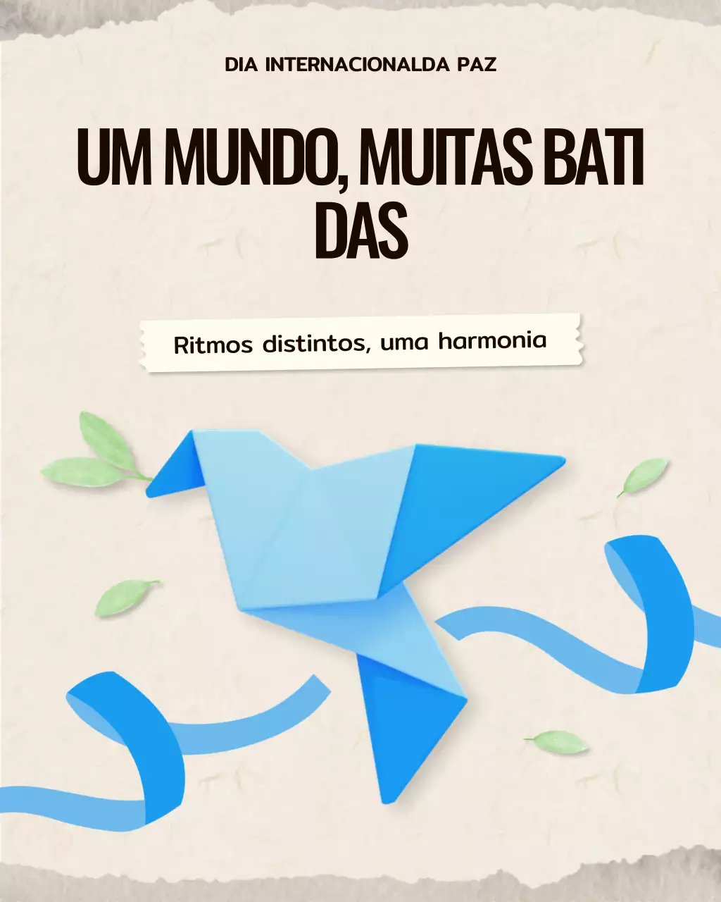 Publicação no Instagram sobre o anúncio da paz moderna em azul