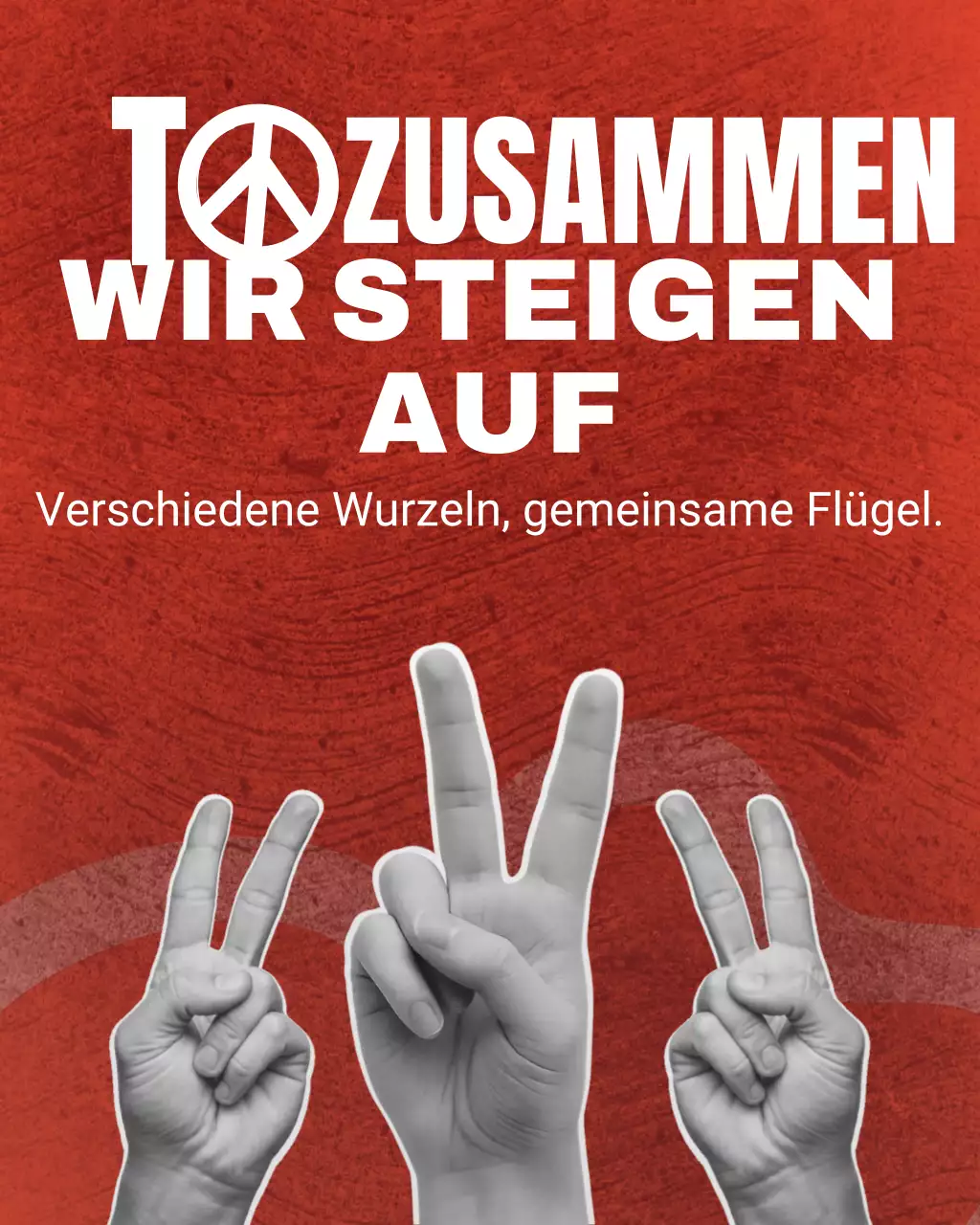 Orange-weißer, kräftiger Instagram-Post zum Internationalen Friedenstag