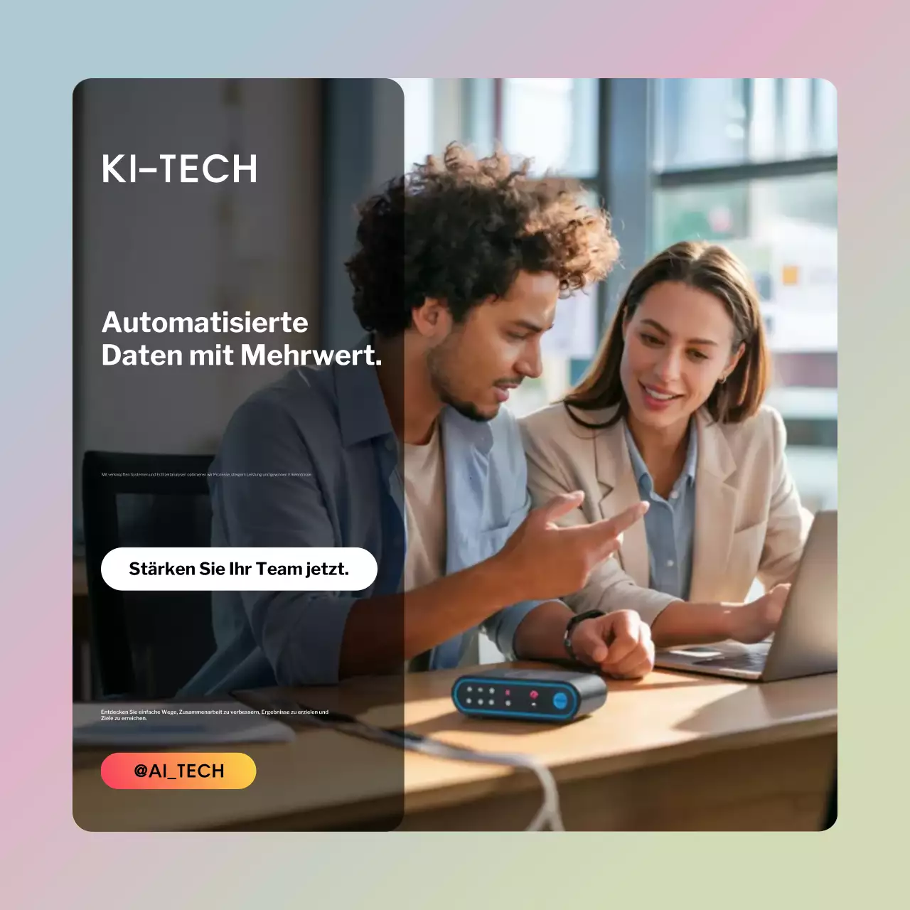 Lila Modern AI-Werbung auf Instagram