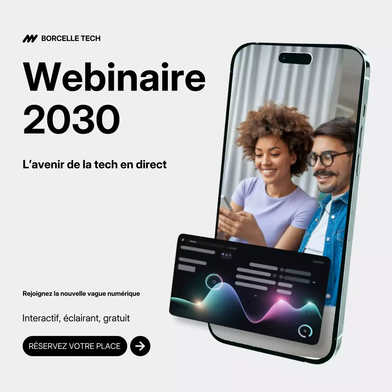 Publication Instagram de publicité Grey Modern Tech