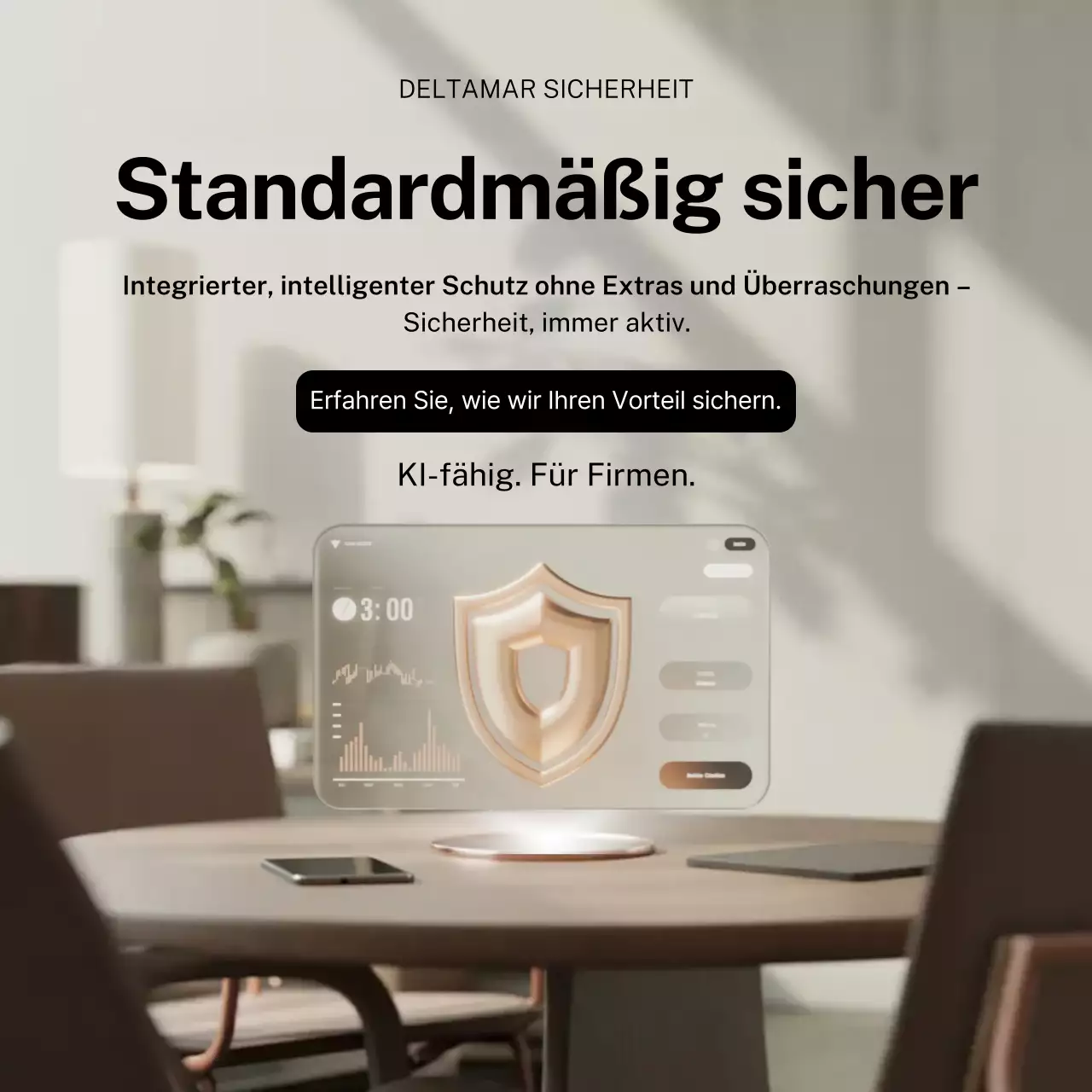 Instagram-Beitrag zu Werbung für Beige Modern Security