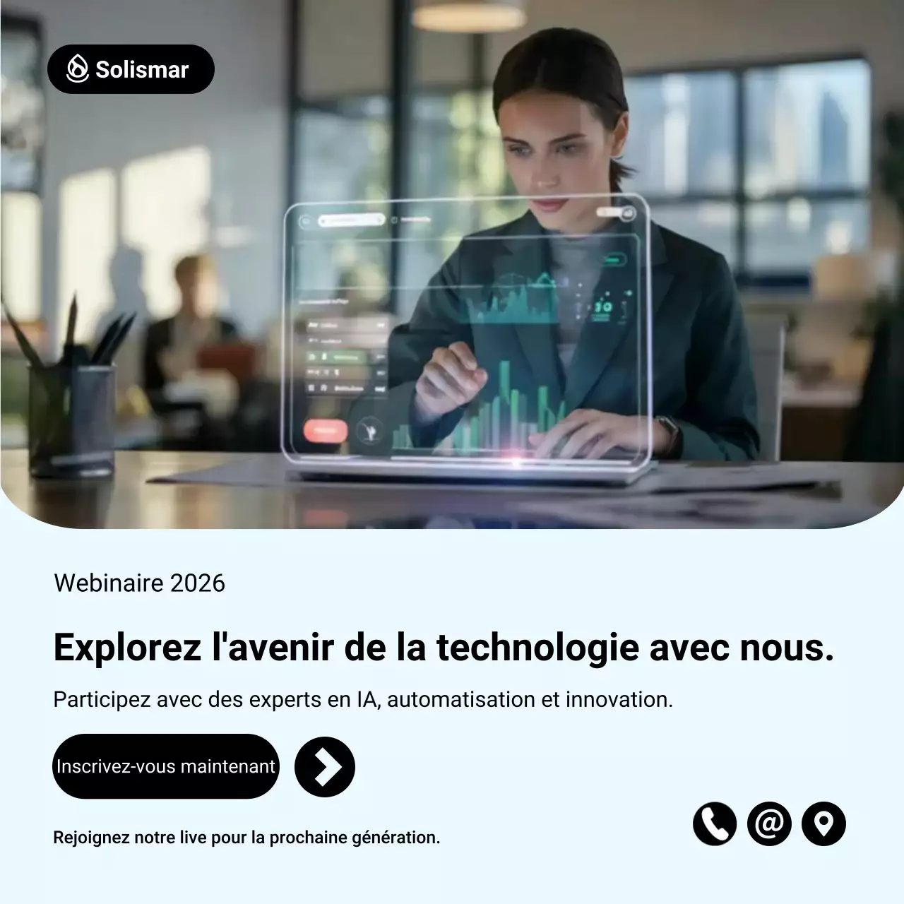 Publication Instagram pour la promotion du webinaire Blue Modern Tech