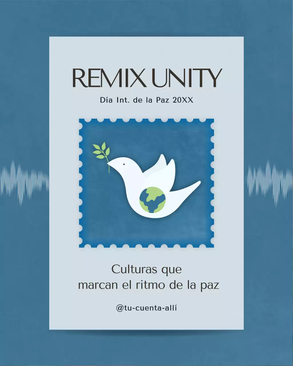 Publicación de Instagram del anuncio de paz moderna en beige