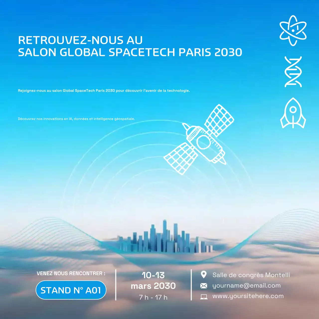 Publication Instagram de l'exposition Blue Futuristic Technology