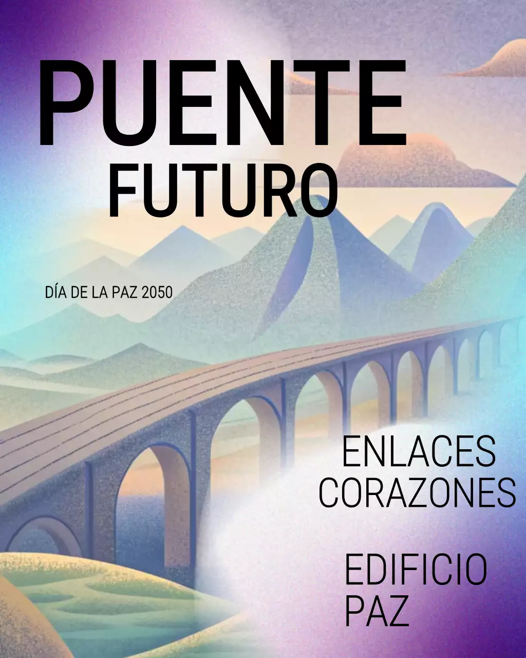 Publicación de Instagram sobre el evento de la paz con un diseño abstracto moderno