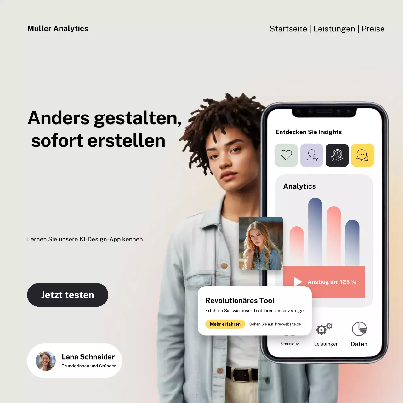 Instagram-Post zur Förderung von Beige Modern Design