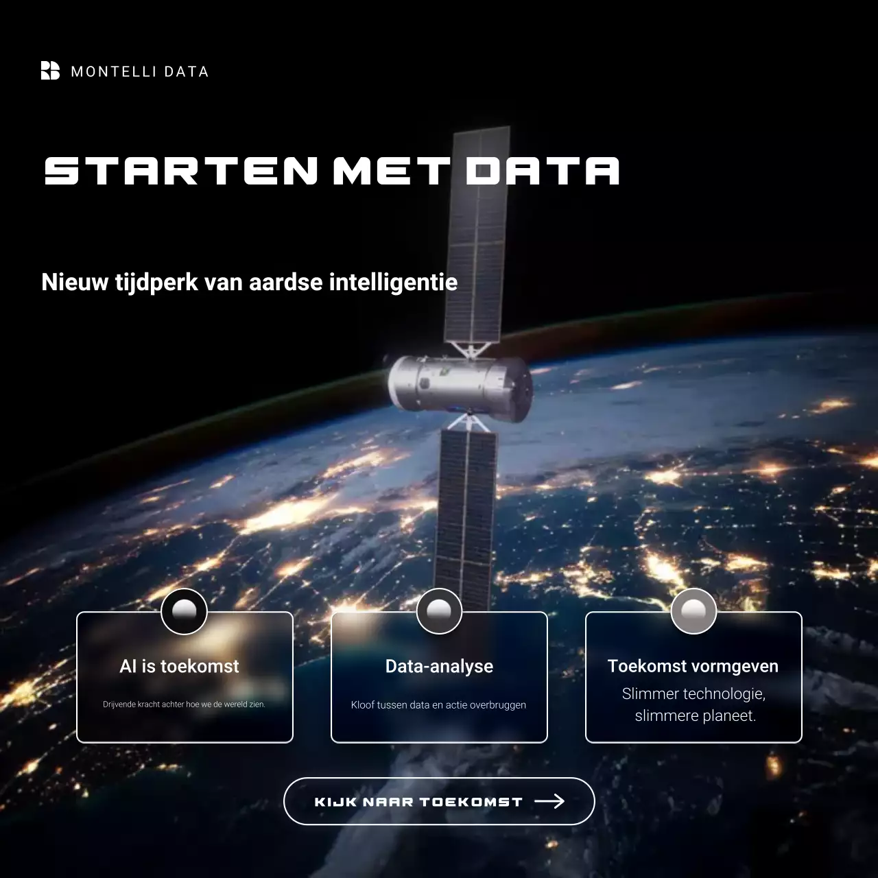Zwarte futuristische datapromotie Instagram-post