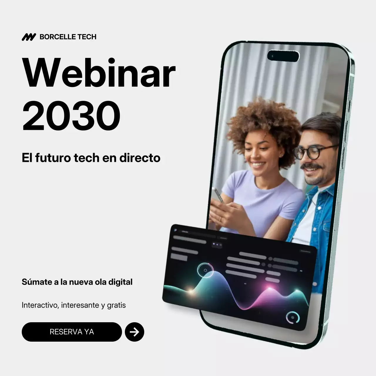 Publicación de Instagram de un anuncio de tecnología moderna y gris