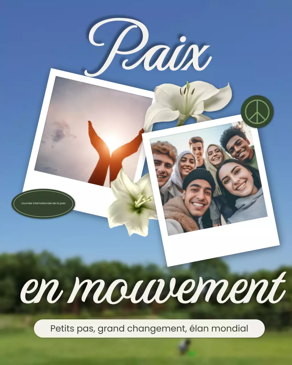 Publication Instagram annonçant la Journée de la paix verte et élégante
