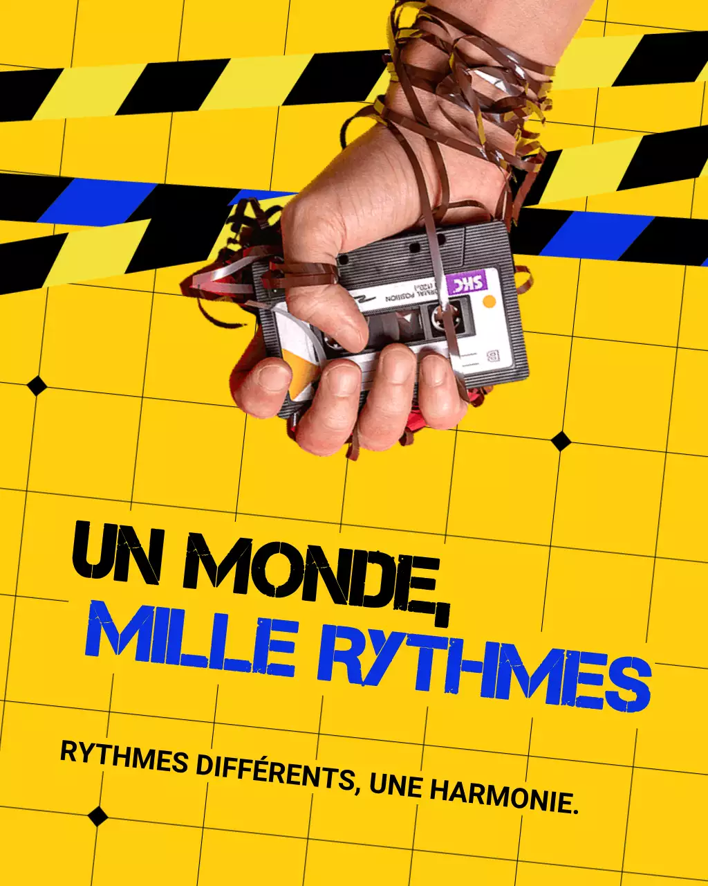 Journée internationale de la paix, Pop Art rétro jaune vif et bleu