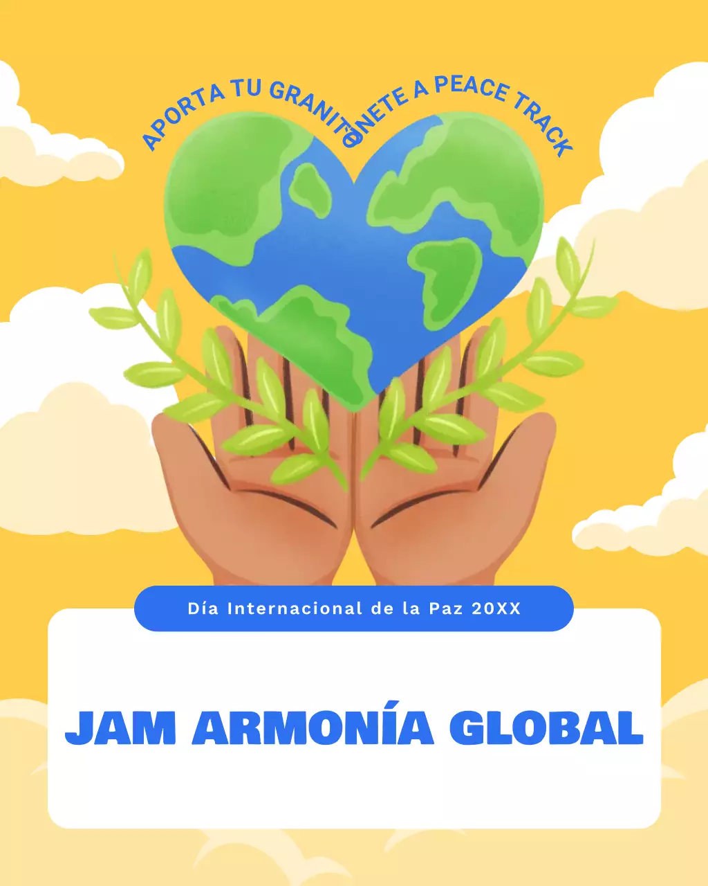 Publicación ilustrativa de Instagram del Día Internacional de la Paz en azul y verde