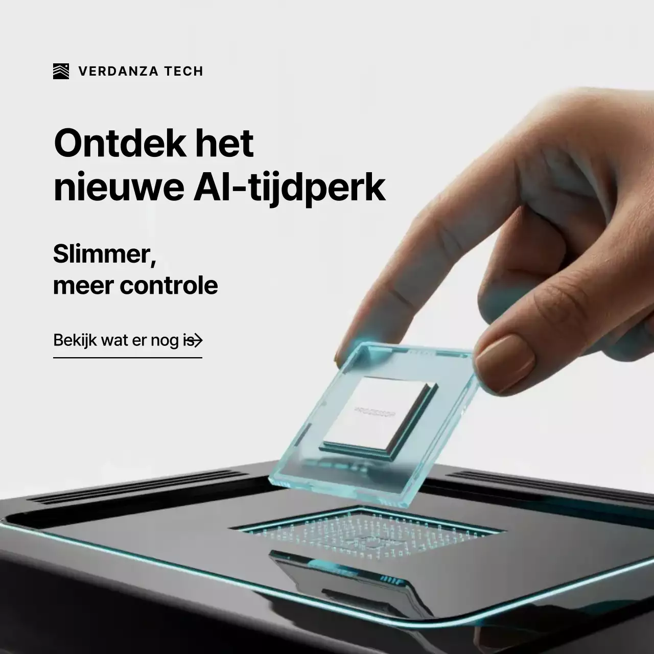 Grijze moderne AI-promotie Instagram-post