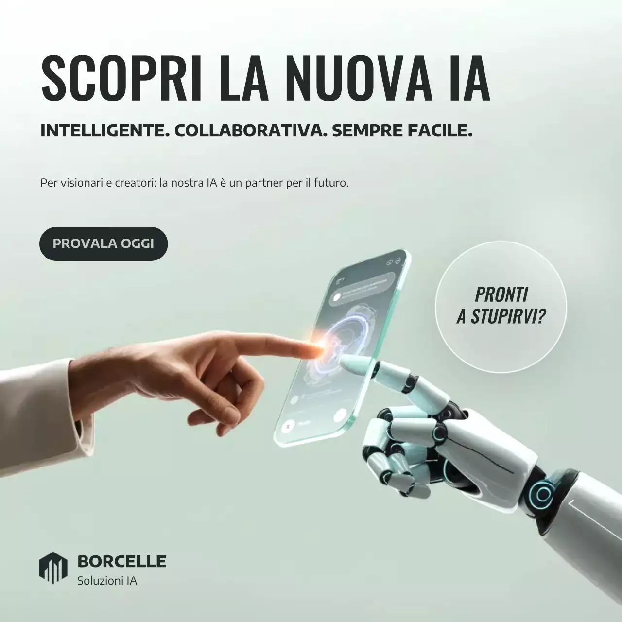 Post di Instagram promozionale dell'intelligenza artificiale moderna grigia