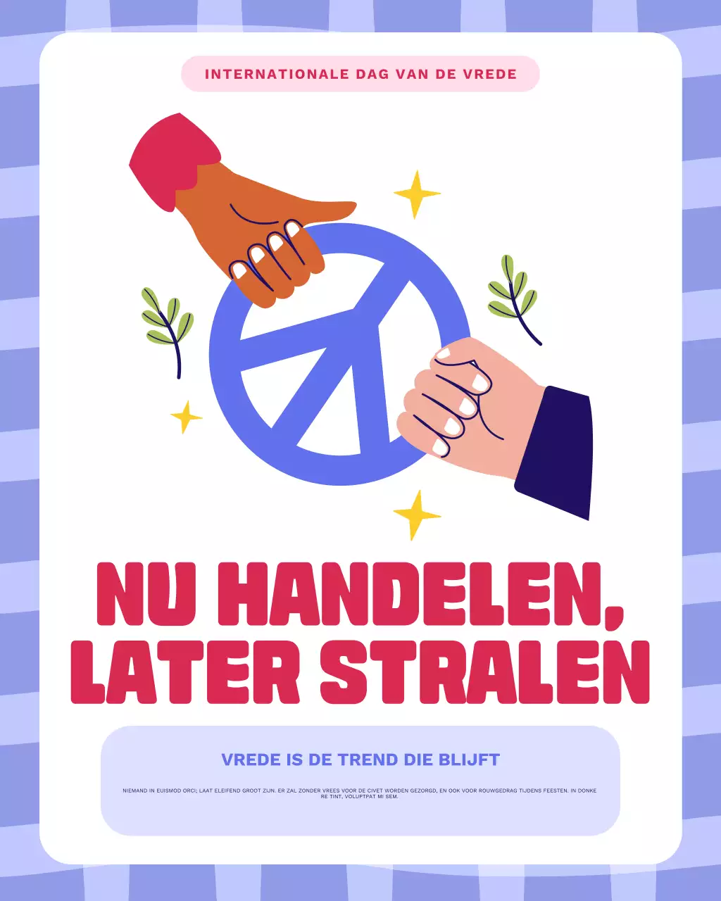 Blauwe Instagram-post voor Internationale Vredesdag