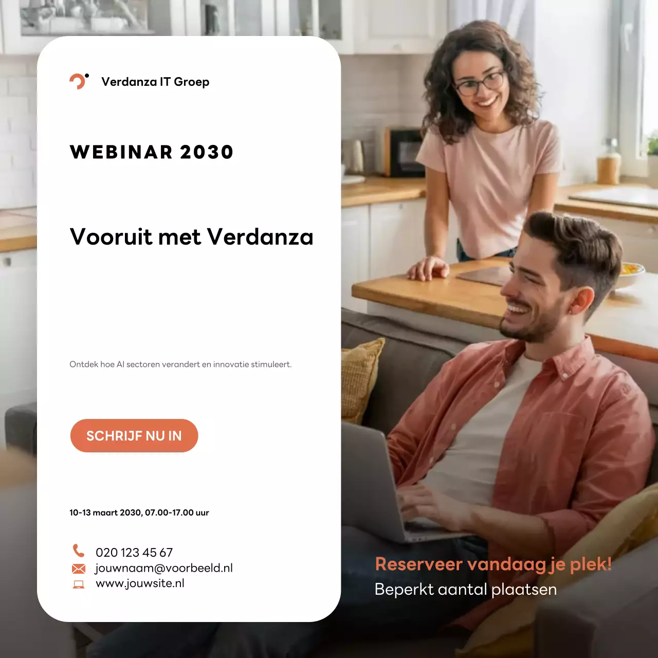Orange Modern AI Webinar Aankondiging Instagram Post