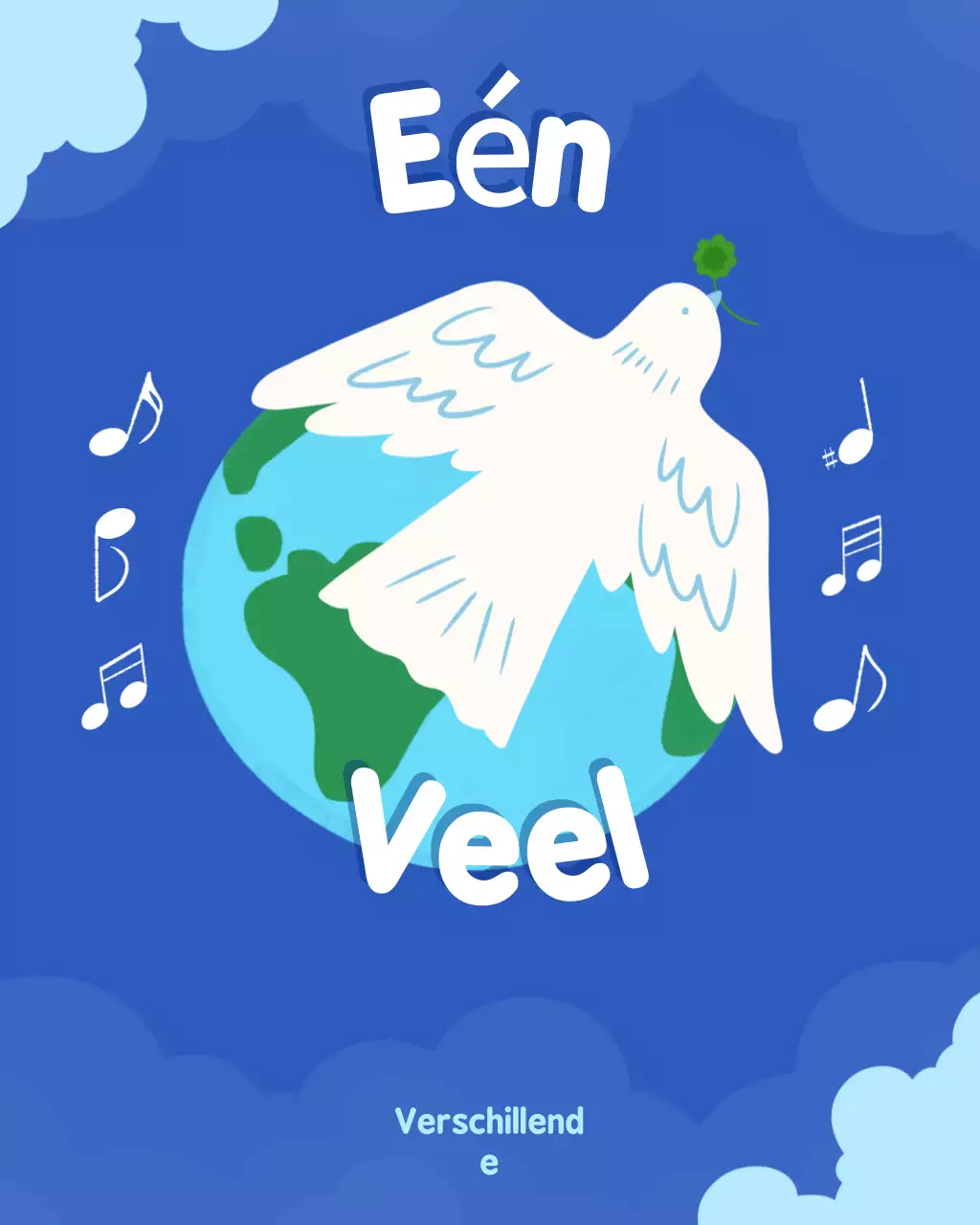 Blauw en wit Instagram-bericht voor Internationale Vredesdag