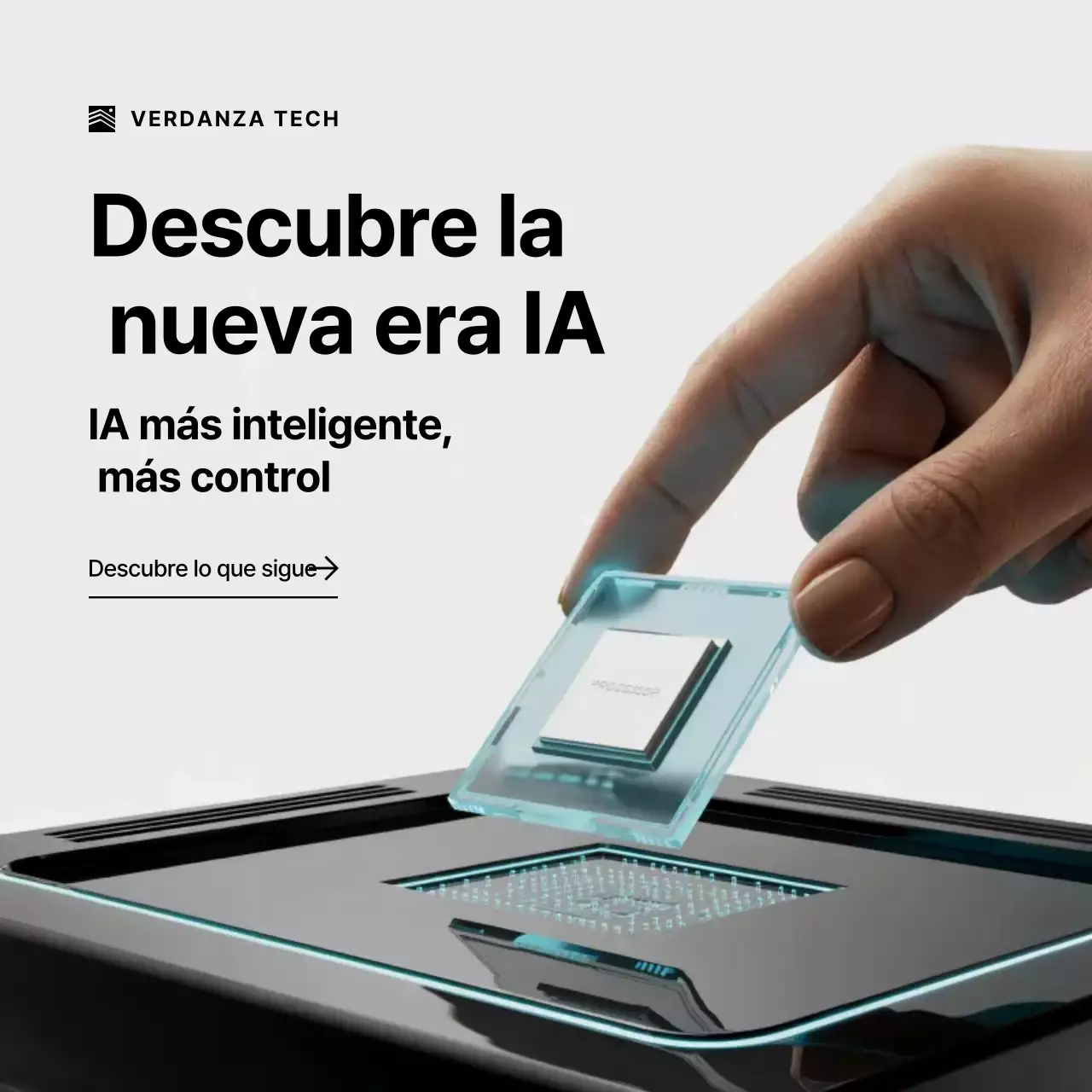 Publicación de Instagram sobre la promoción de inteligencia artificial moderna y gris