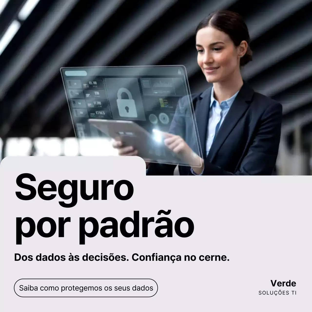 Postagem de promoção de segurança cibernética moderna em cinza no Instagram