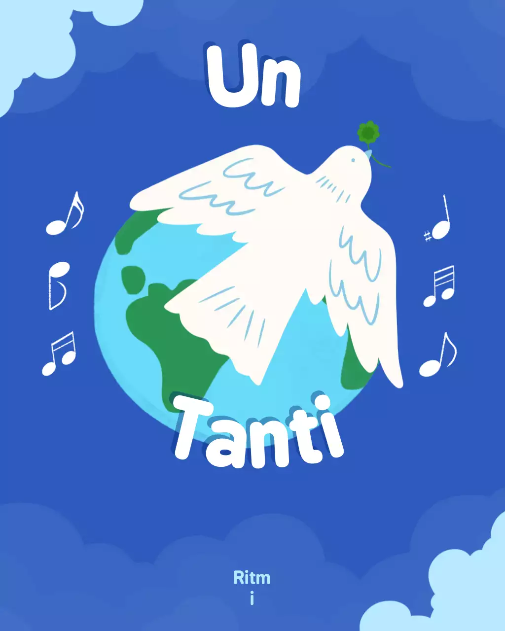 Post Instagram della Giornata internazionale della pace blu e bianca