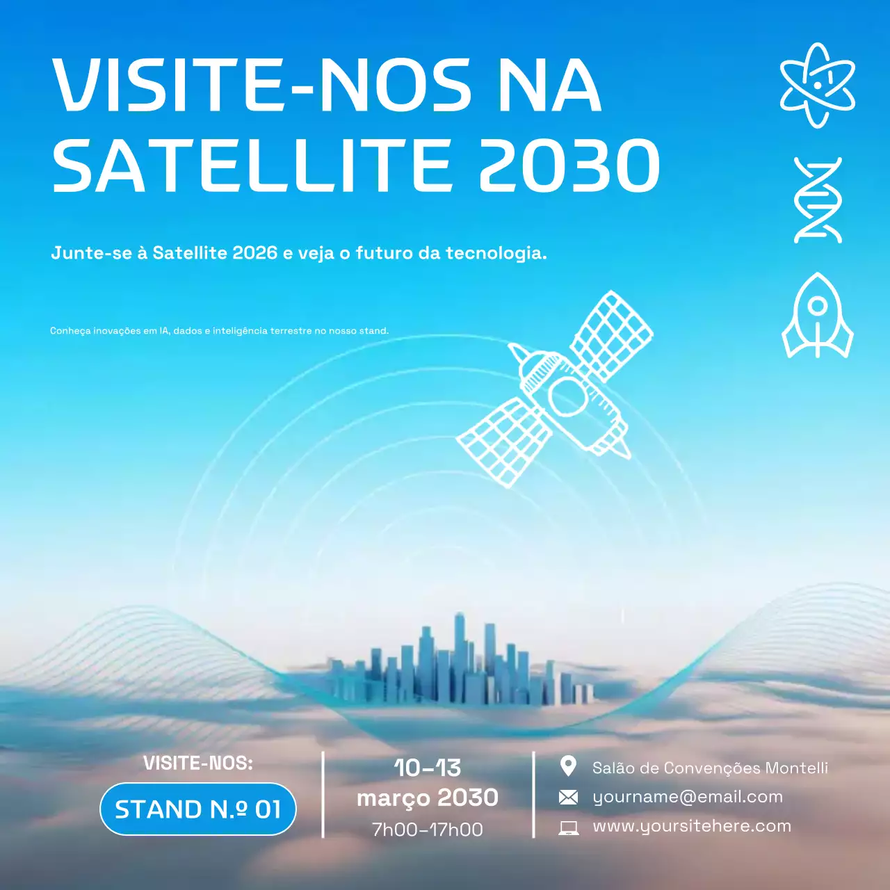 Postagem no Instagram da Exposição de Tecnologia Futurista Azul