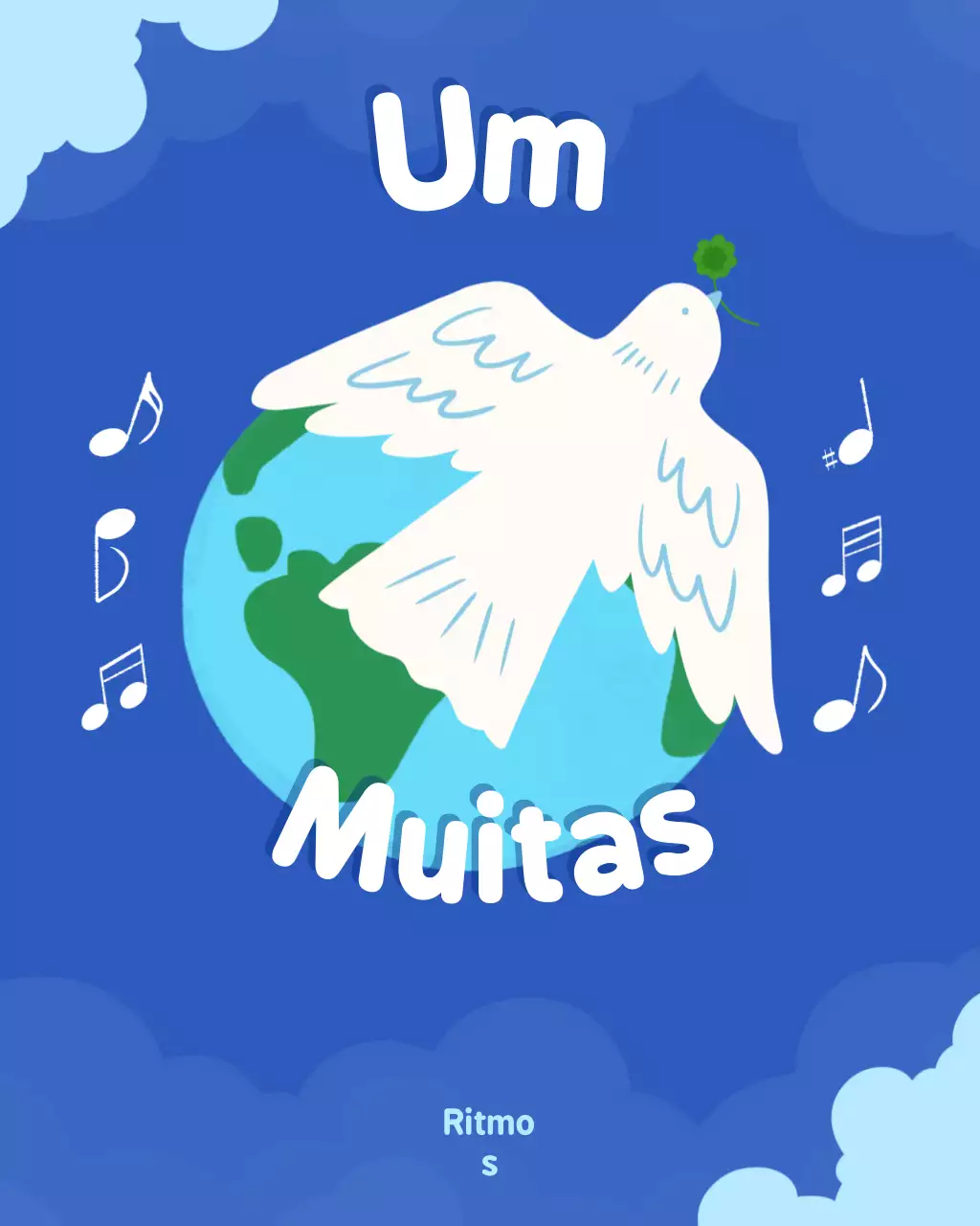 Postagem azul e branca do Instagram sobre o Dia Internacional da Paz