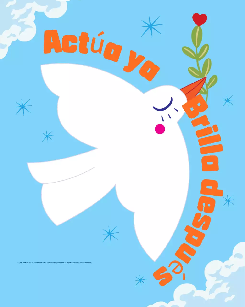 Publicación ilustrativa en negrita azul para el Día Internacional de la Paz en Instagram