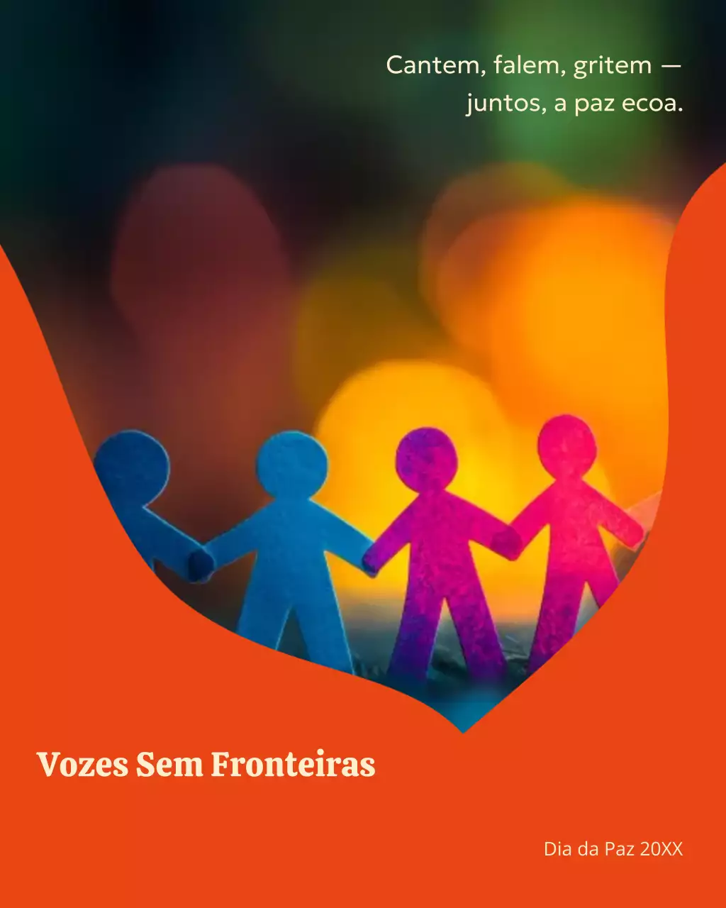 Postagem ilustrativa laranja do Instagram sobre o Dia Internacional da Paz