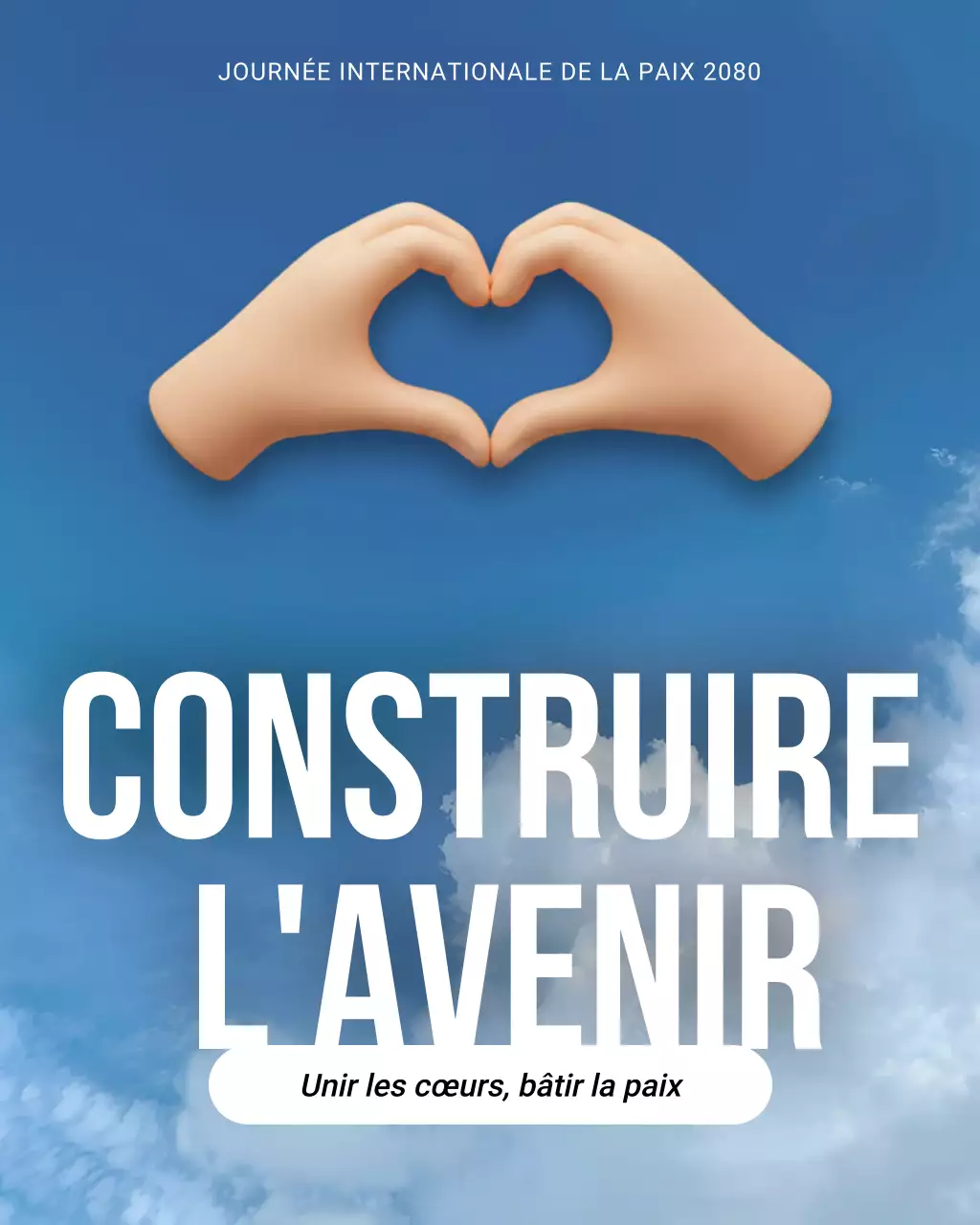 Publication Instagram de la Journée internationale de la paix : bleu, blanc, propre et moderne