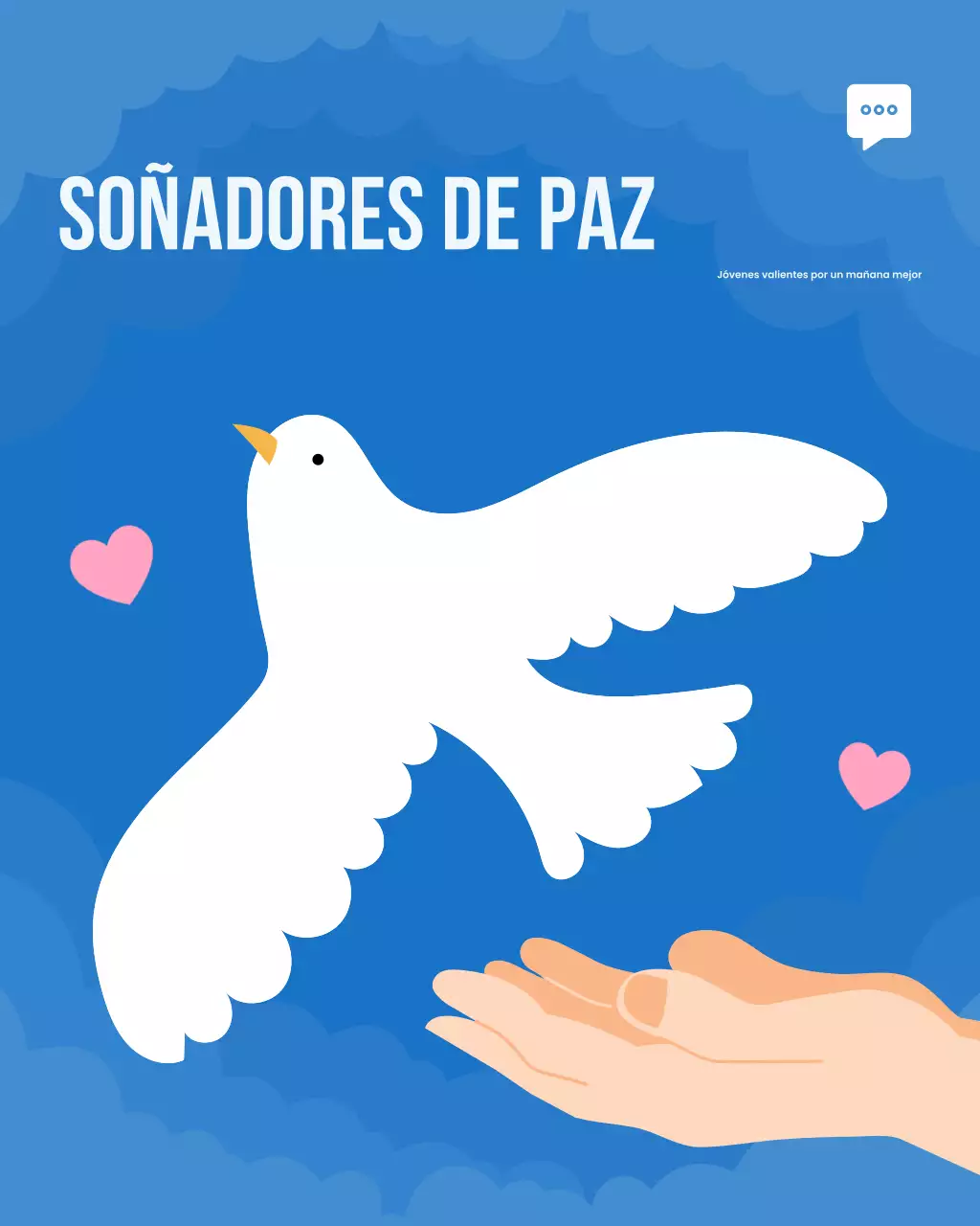 Publicación ilustrativa en azul y blanco de Instagram para el Día Internacional de la Paz