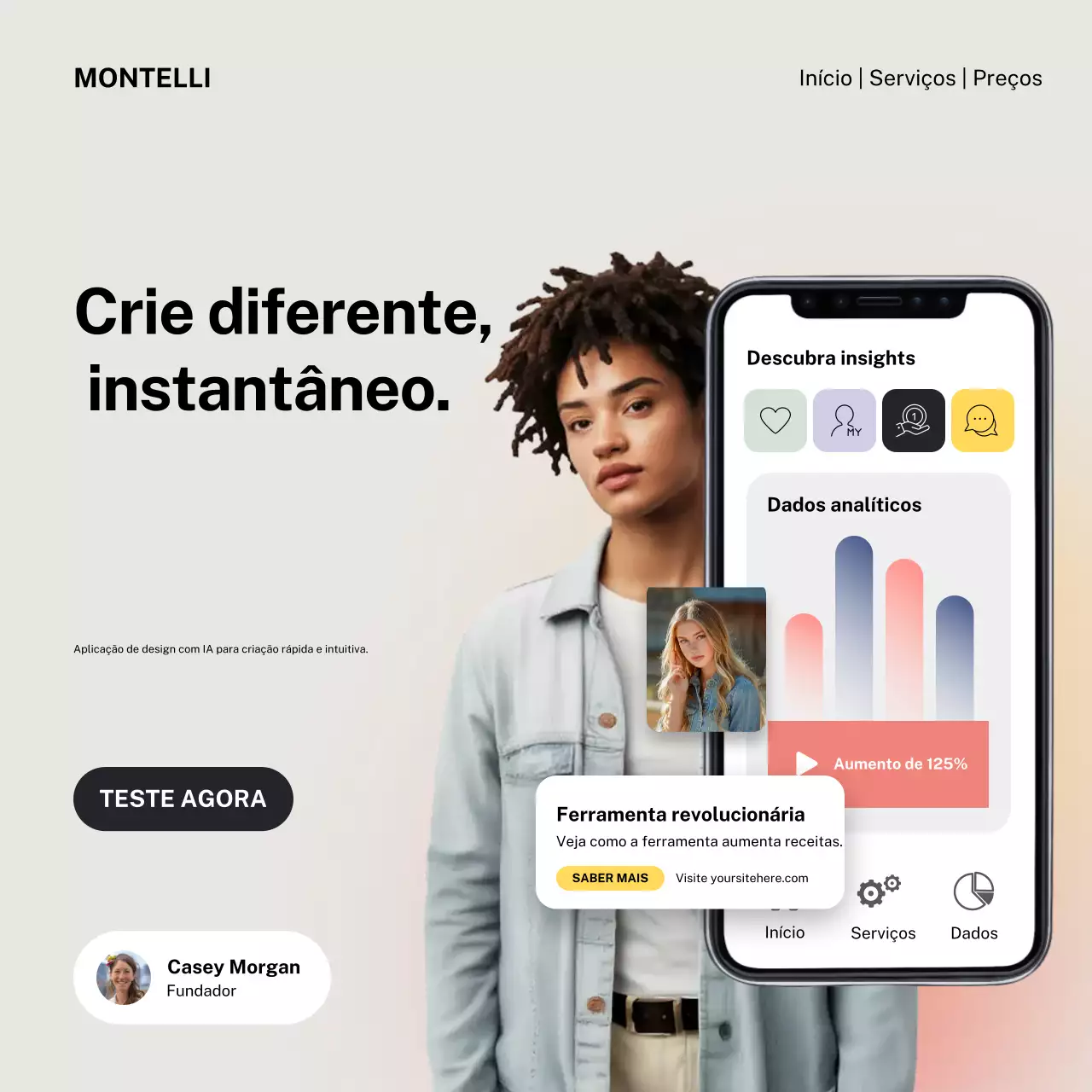 Postagem promocional de design moderno bege no Instagram