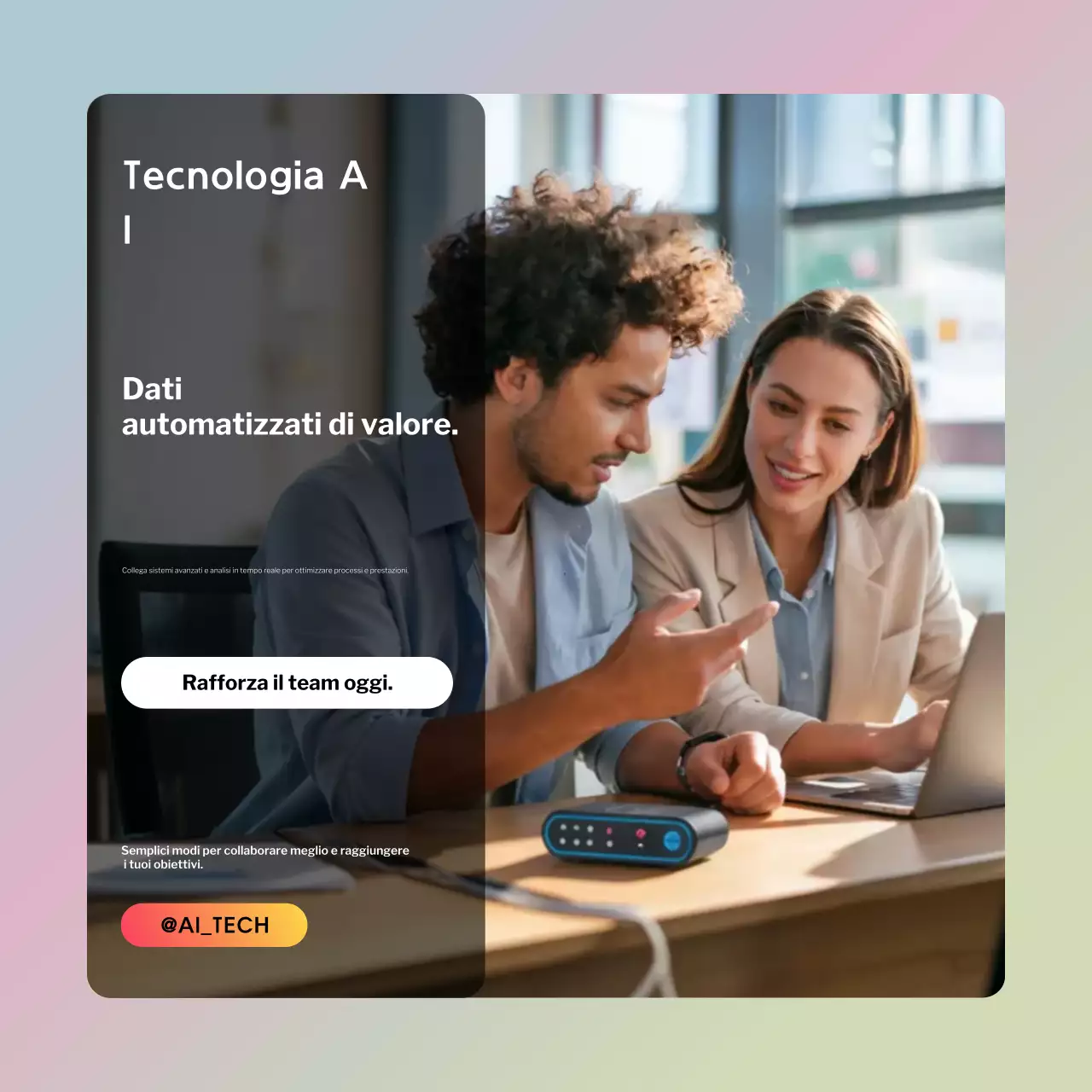 Post Instagram pubblicitario di Purple Modern AI