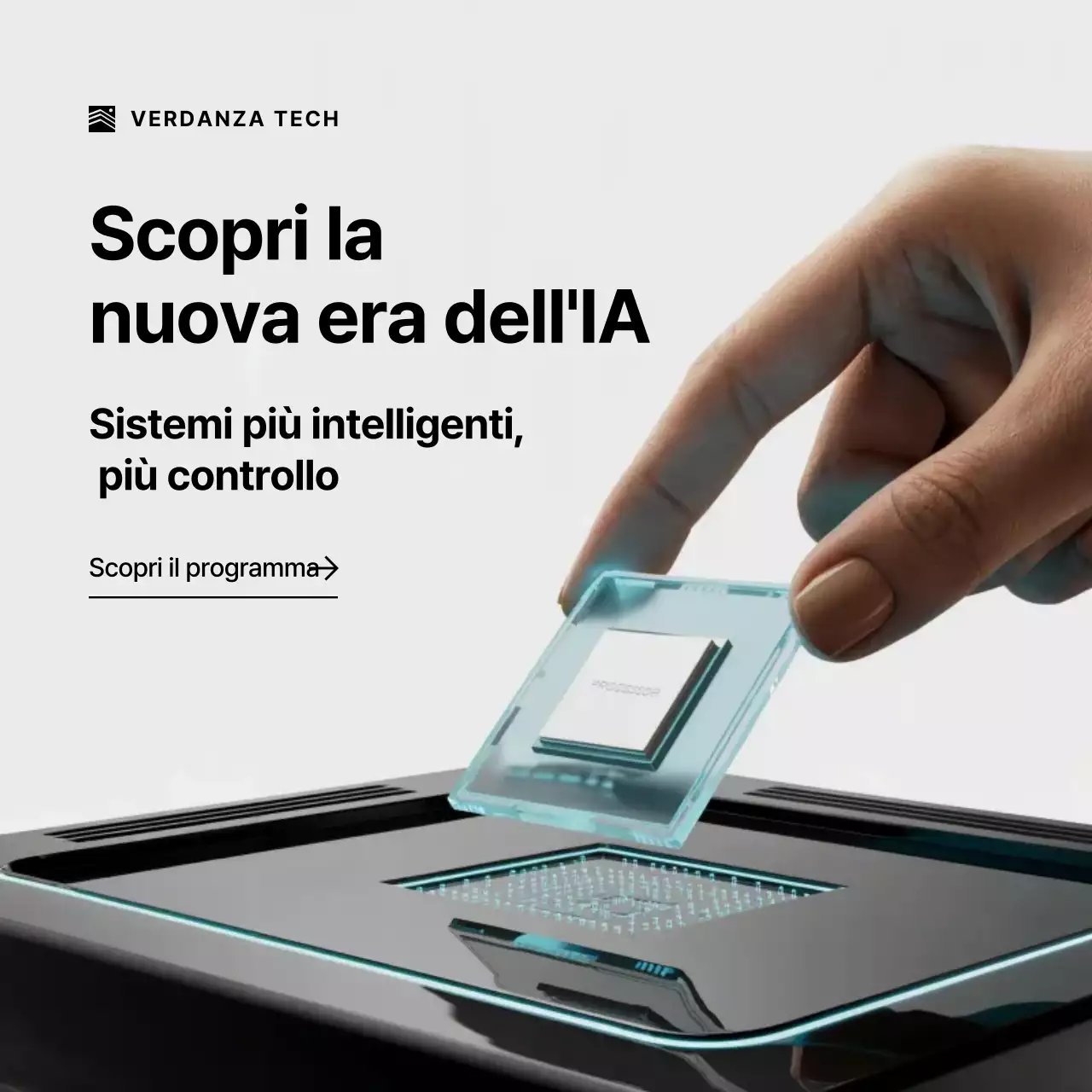 Post di Instagram promozionale dell'intelligenza artificiale moderna grigia